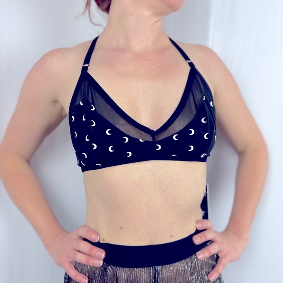 Killstar Bra aurora bralette Crescent Moon Witch Witchy Goth cotton crop top edm - Picture 1 of 4